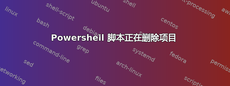 Powershell 脚本正在删除项目