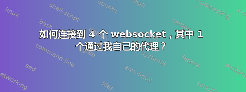 如何连接到 4 个 websocket，其中 1 个通过我自己的代理？