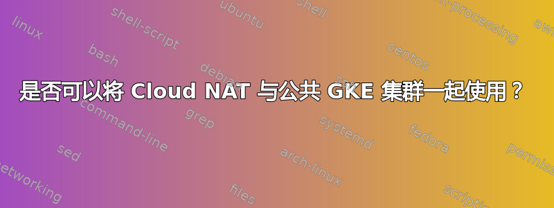 是否可以将 Cloud NAT 与公共 GKE 集群一起使用？