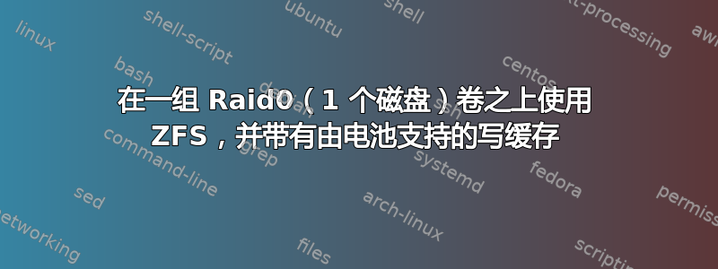 在一组 Raid0（1 个磁盘）卷之上使用 ZFS，并带有由电池支持的写缓存