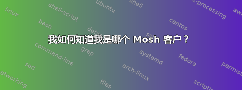 我如何知道我是哪个 Mosh 客户？