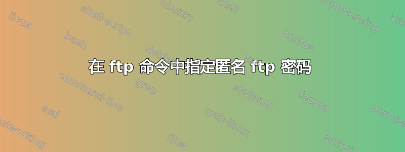 在 ftp 命令中指定匿名 ftp 密码