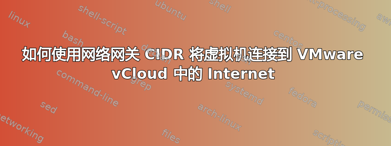 如何使用网络网关 CIDR 将虚拟机连接到 VMware vCloud 中的 Internet