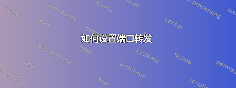 如何设置端口转发