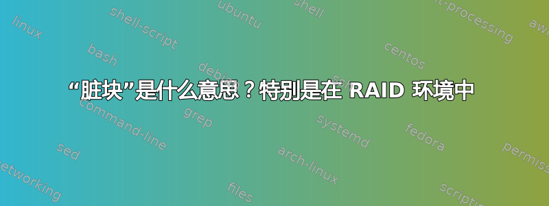 “脏块”是什么意思？特别是在 RAID 环境中