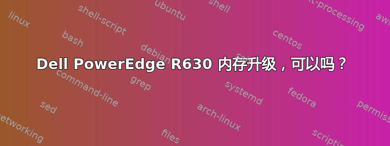 Dell PowerEdge R630 内存升级，可以吗？