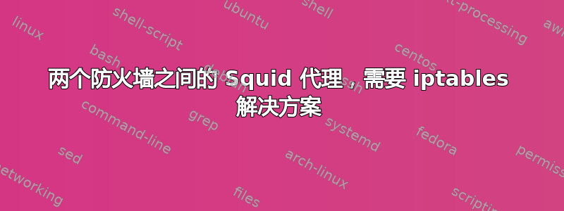 两个防火墙之间的 Squid 代理，需要 iptables 解决方案