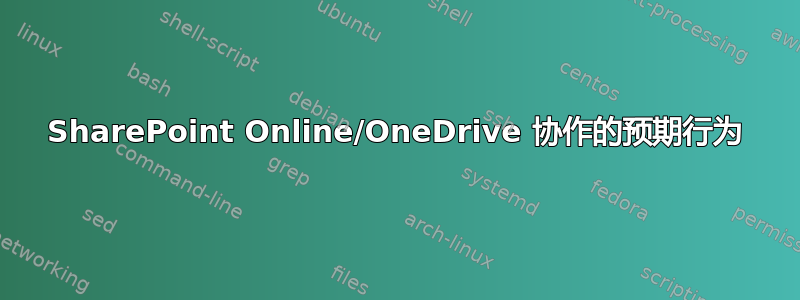 SharePoint Online/OneDrive 协作的预期行为