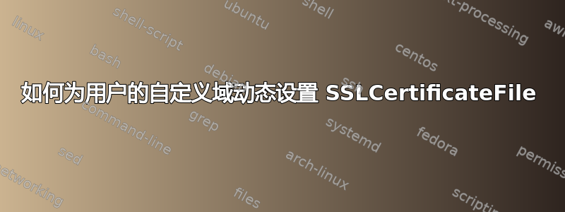 如何为用户的自定义域动态设置 SSLCertificateFile