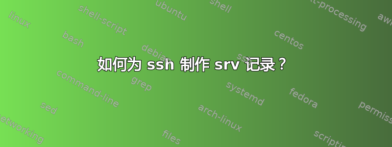 如何为 ssh 制作 srv 记录？