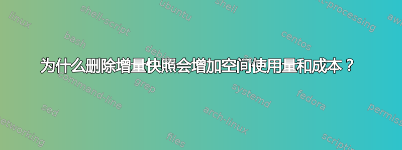 为什么删除增量快照会增加空间使用量和成本？