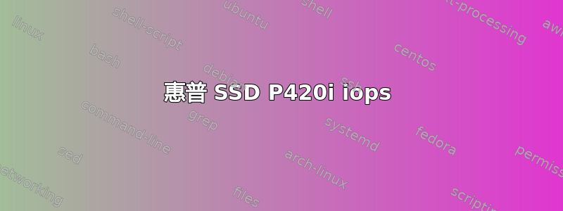 惠普 SSD P420i iops