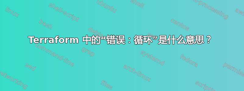 Terraform 中的“错误：循环”是什么意思？