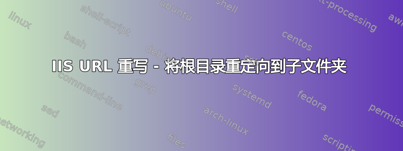 IIS URL 重写 - 将根目录重定向到子文件夹