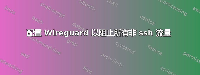 配置 Wireguard 以阻止所有非 ssh 流量