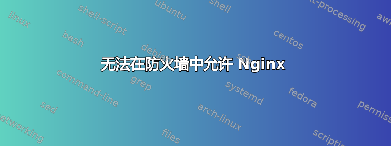 无法在防火墙中允许 Nginx