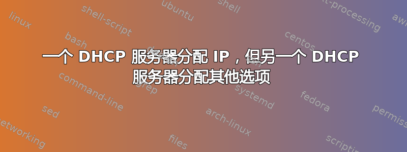 一个 DHCP 服务器分配 IP，但另一个 DHCP 服务器分配其他选项