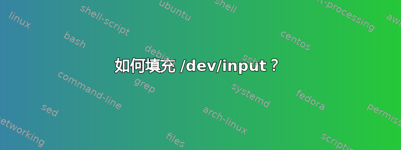 如何填充 /dev/input？