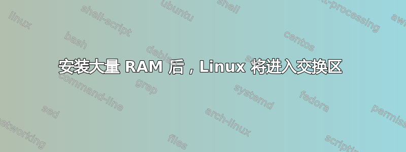 安装大量 RAM 后，Linux 将进入交换区