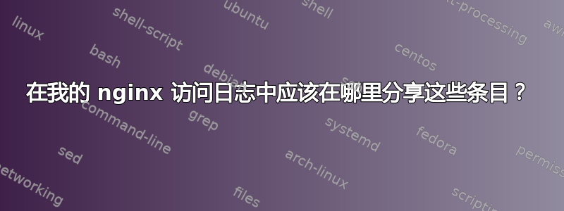 在我的 nginx 访问日志中应该在哪里分享这些条目？