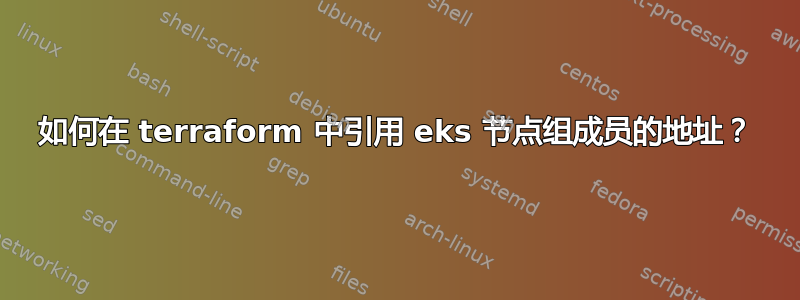 如何在 terraform 中引用 eks 节点组成员的地址？