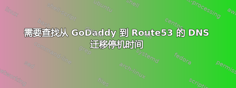 需要查找从 GoDaddy 到 Route53 的 DNS 迁移停机时间