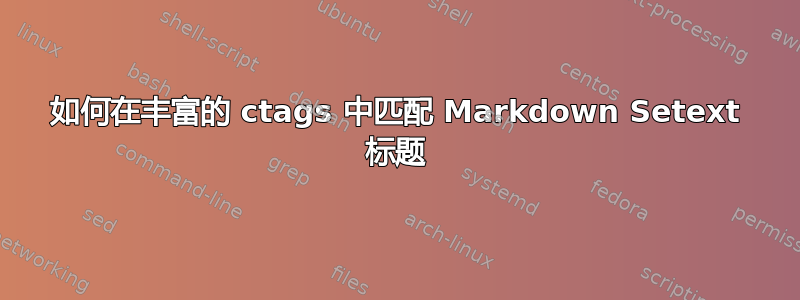 如何在丰富的 ctags 中匹配 Markdown Setext 标题