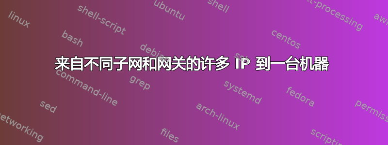 来自不同子网和网关的许多 IP 到一台机器