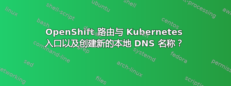 OpenShift 路由与 Kubernetes 入口以及创建新的本地 DNS 名称？