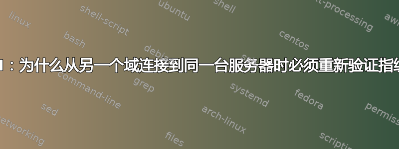 SSH：为什么从另一个域连接到同一台服务器时必须重新验证指纹？