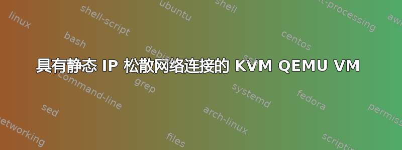 具有静态 IP 松散网络连接的 KVM QEMU VM