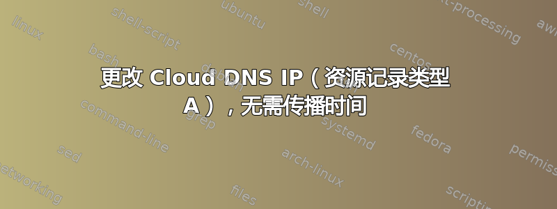 更改 Cloud DNS IP（资源记录类型 A），无需传播时间