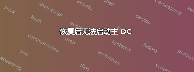 恢复后无法启动主 DC