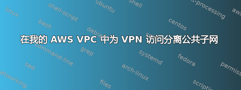 在我的 AWS VPC 中为 VPN 访问分离公共子网