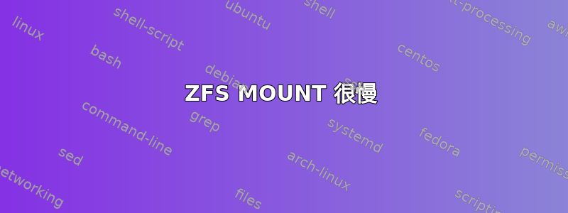 ZFS MOUNT 很慢