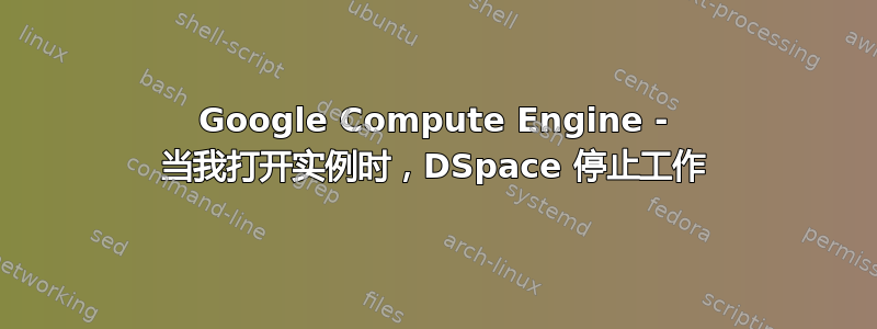 Google Compute Engine - 当我打开实例时，DSpace 停止工作