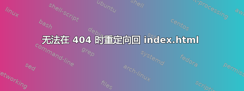 无法在 404 时重定向回 index.html