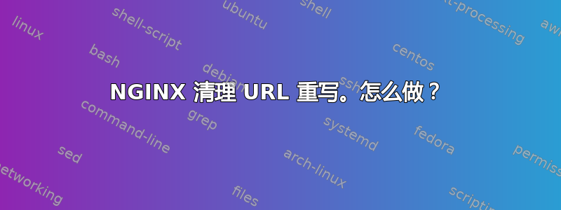 NGINX 清理 URL 重写。怎么做？