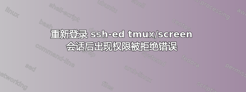 重新登录 ssh-ed tmux/screen 会话后出现权限被拒绝错误