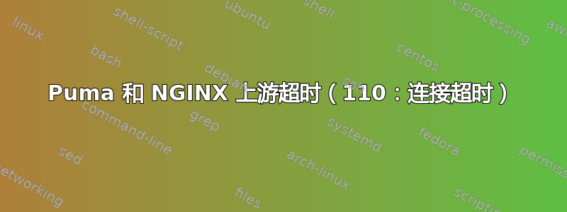 Puma 和 NGINX 上游超时（110：连接超时）