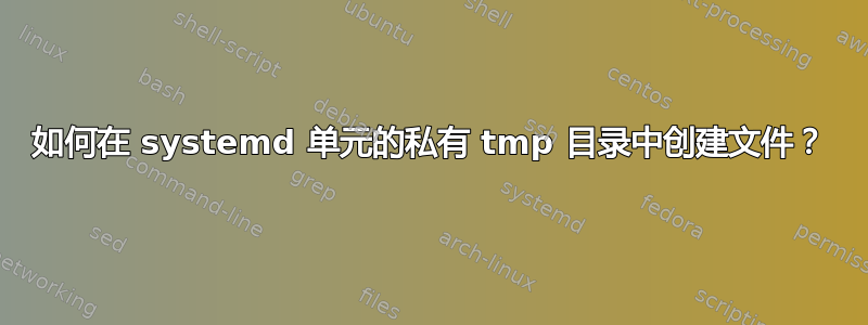 如何在 systemd 单元的私有 tmp 目录中创建文件？