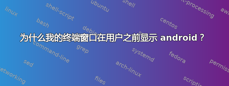 为什么我的终端窗口在用户之前显示 android？