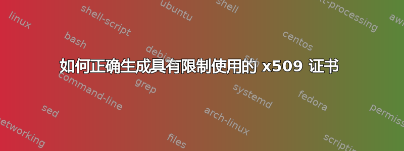 如何正确生成具有限制使用的 x509 证书