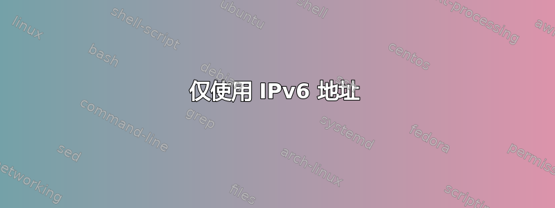 仅使用 IPv6 地址