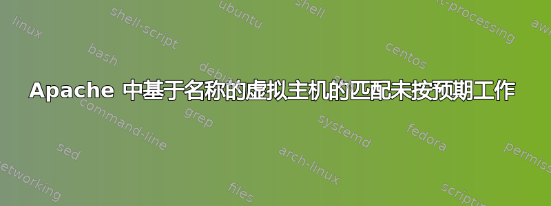 Apache 中基于名称的虚拟主机的匹配未按预期工作