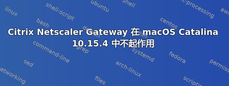 Citrix Netscaler Gateway 在 macOS Catalina 10.15.4 中不起作用