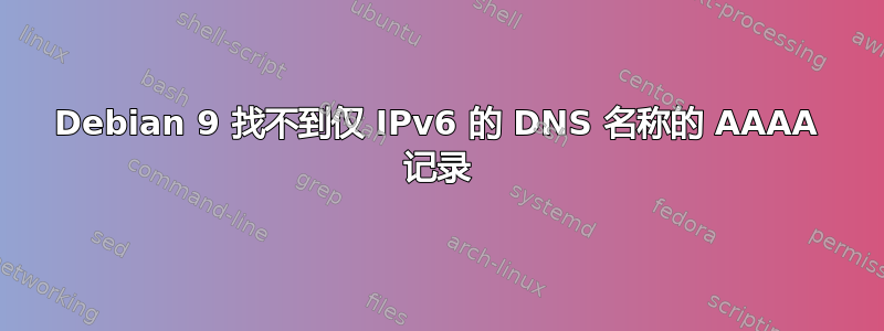 Debian 9 找不到仅 IPv6 的 DNS 名称的 AAAA 记录