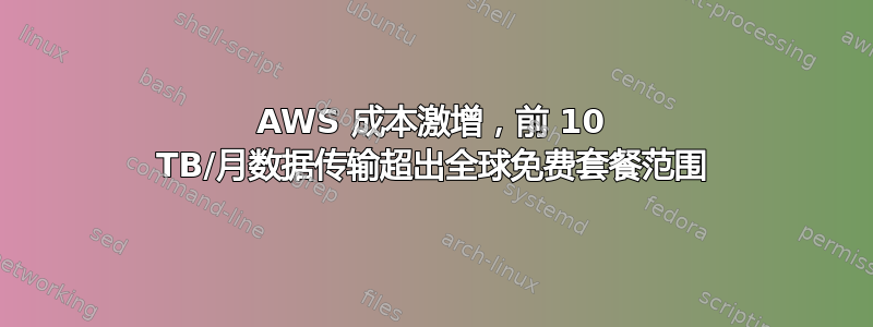 AWS 成本激增，前 10 TB/月数据传输超出全球免费套餐范围