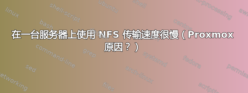 在一台服务器上使用 NFS 传输速度很慢（Proxmox 原因？）