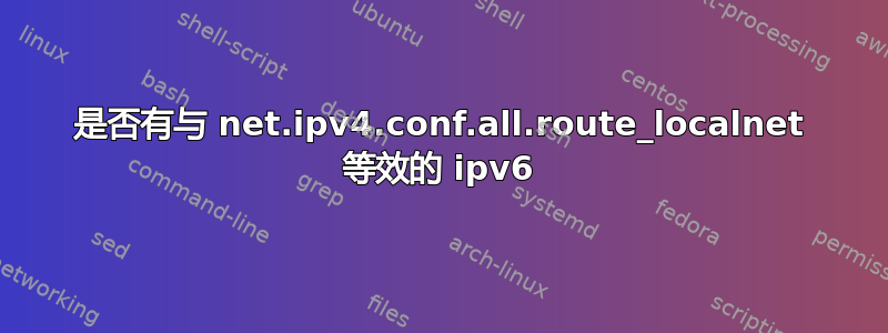 是否有与 net.ipv4.conf.all.route_localnet 等效的 ipv6